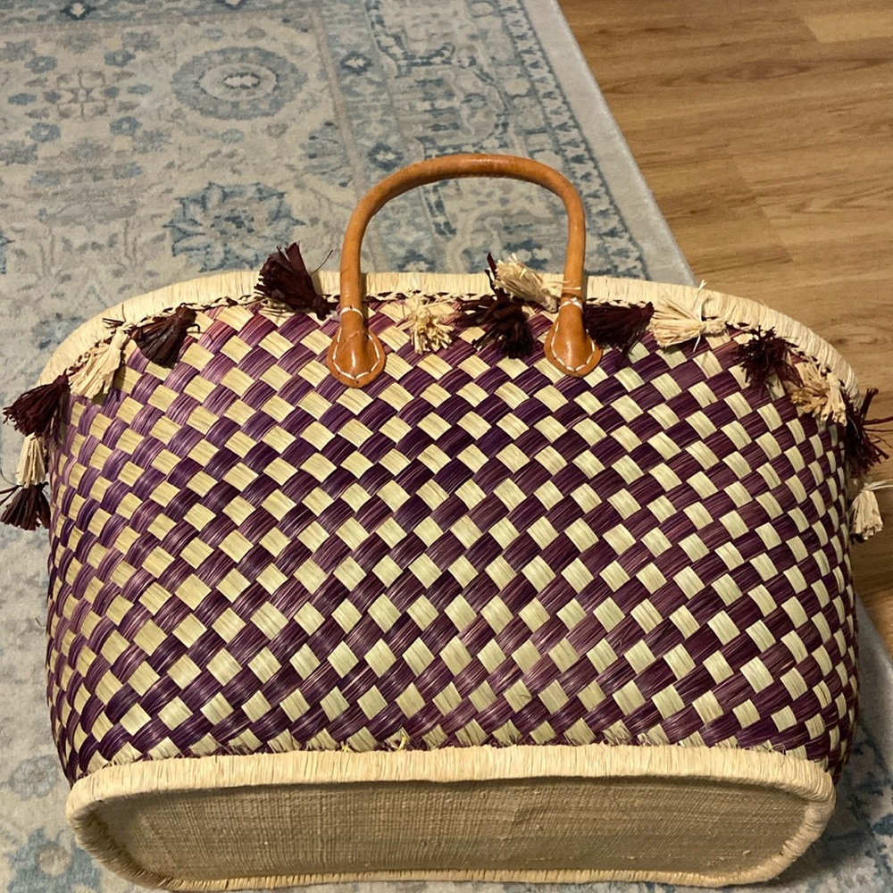 NWOT Pomegrante Rattan Bag